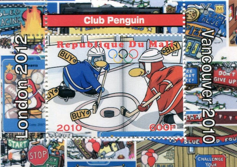 Mali 2010 DISNEY Club penguin-Olympics s/s Perforated Mint (NH)