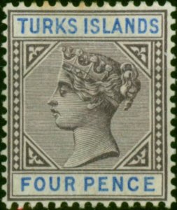 Turks Islands 1893 4d Dull Purple & Ultramarine SG71 Fine MM