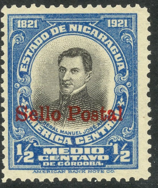 NICARAGUA 1923 1/2c General Arce Overprinted Portrait Issue Sc 420 MNH