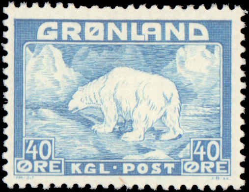Greenland #8, Incomplete Set, 1938-1946, Hinged