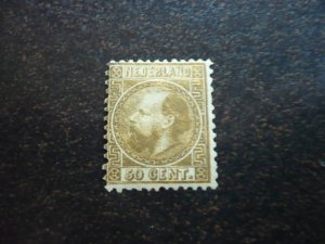 Stamps - Netherlands - Scott# 12 - F Mint Lightly Hinged - Die I - Oxidized