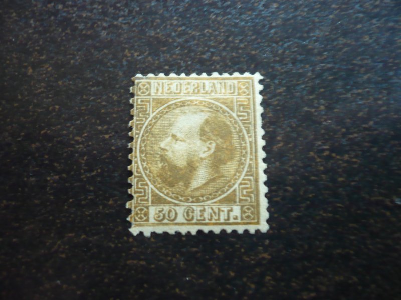 Stamps - Netherlands - Scott# 12 - F Mint Lightly Hinged - Die I - Oxidized