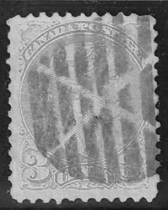 Canada SC# 37b Fancy Cancel X in Grid. Faults   (~1540)
