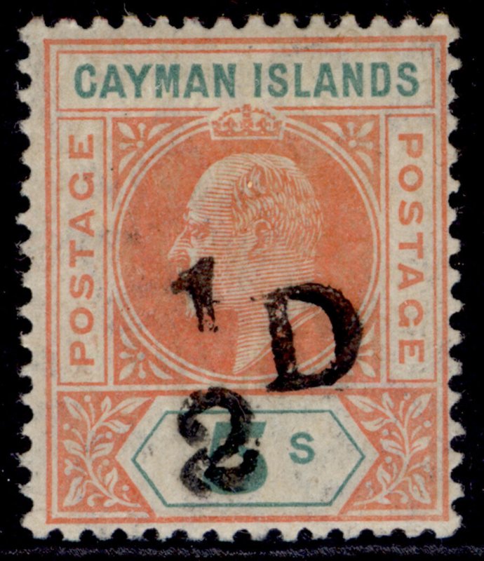 CAYMAN ISLANDS EDVII SG18, ½d on 5s salmon & green, M MINT. Cat £325.
