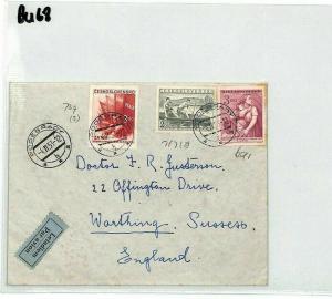 CANOEING Cover 1953 Poderbrady Czechoslovakia Air Mail PEACE FLAG {samwells}BU68