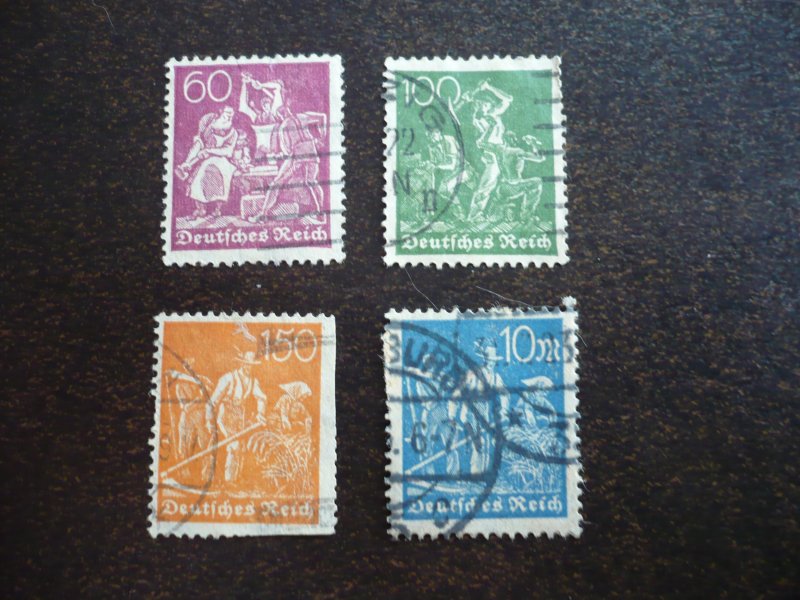 Stamps - Germany - Scott# 168, 172, 175, 222 - Used Partial Set of 4 Stamps