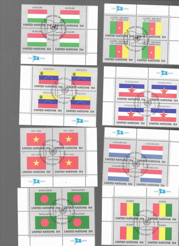 UNITED NATIONS FLAGS-BLOCKS OF FOUR