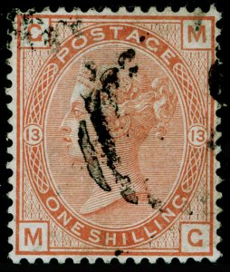 SG151, 1s orange-brown plate 13, FINE USED. Cat £700. MG