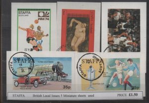 Staffa British Local issues - 5 mini sheets - used