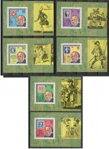 COMOROS - FRANCE - 6 MNH PERFORATED BLOCKS -  Rowland Hill Stamp - 1978.