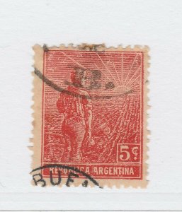 A3P19F43 Argentina 1912-14 Wmk Honeycomb 5c used