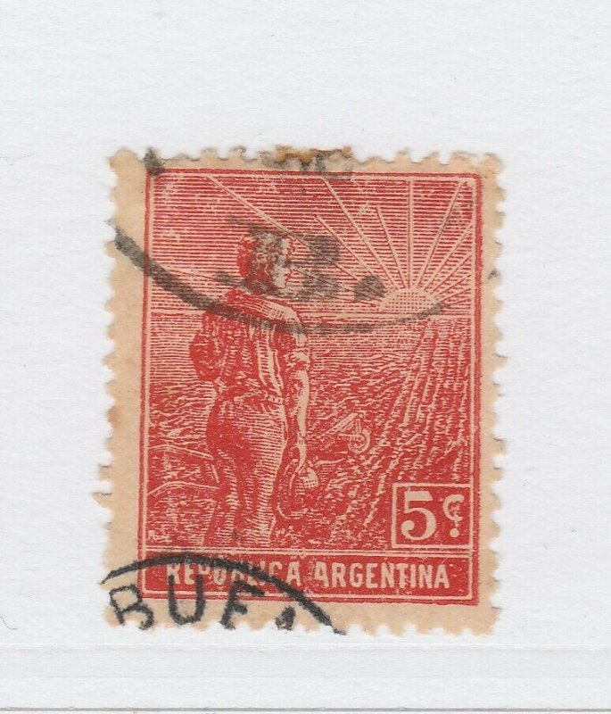 A3P19F43 Argentina 1912-14 Wmk Honeycomb 5c used