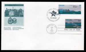 1984 / OFDC - Co-Op Canada #1015 / USA #2019 / St. Lawrence Seaway Ships