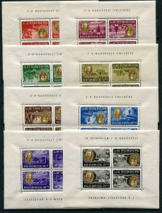 HUNGARY 1947 SCARCE TETE BECHE ROOSEVELT SHEETS B198 a-d CB1a-c ALL PERFECT MNH