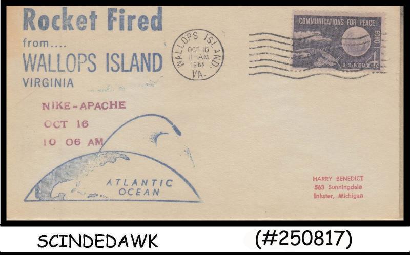 USA - 1962 ROCKET FIRED FROM WALLOPS ISLAND VIRGINIA SPECIAL COVER WITH CANC