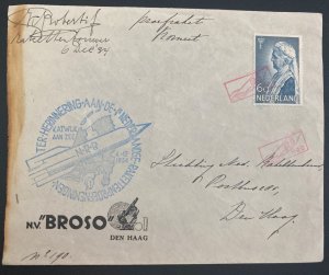 1934 Netherlands First Rocket Flight Mail Cover To The Hague Pilots Signed