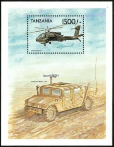 Tanzania 1999 - WWII Machines, Humvee, Helicopter - Souvenir Sheet - 2030 - MNH