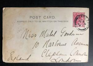 1904 Cape Of good Hope South Africa RPPC Postcard Cover to England Young Zulu