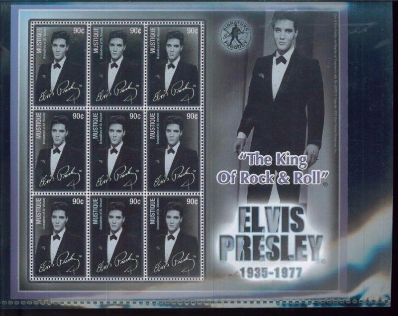 ELVIS PRESLEY Sheet of 9 #19 MNH - St.Vincent & Mustique E1