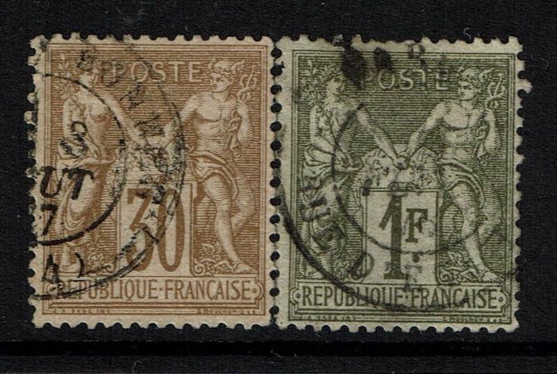 France SC# 73 and 76, Used, few short perfs - Lot 080217