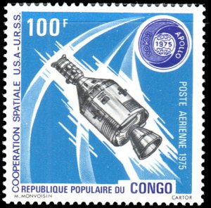 Congo Republic C207  - Mint-NH - 100fr Apollo (Apollo-Soyuz) (1975) (cv $1.40)