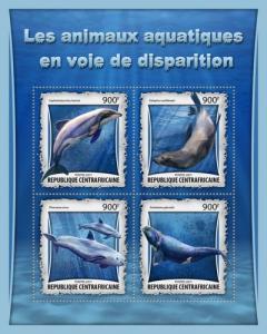 CENTRAFRICAINE 2017 SHEET ENDANGERED SPECIES WHALES MARINE LIFE