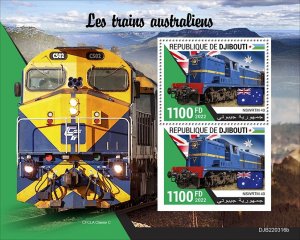 2022/04- DJIBOUTI - AUSTRALIANS TRAINS                    2V   MNH **