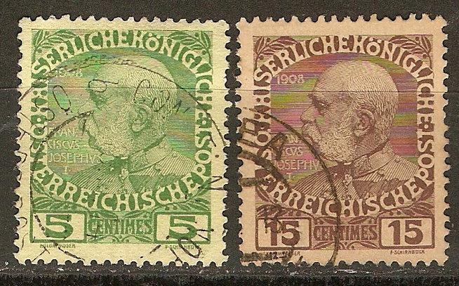 Austria Off. Crete 15, 17 Mi 17, 19 Used VF 1864 SCV $8.00