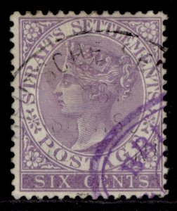 MALAYSIA - Straits Settlements QV SG66a, 6c violet, FINE USED. Cat £18.