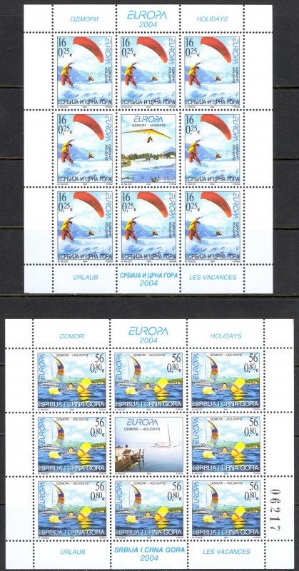 Serbia Sc# 246-247 MNH Pane/8 2004 Europa