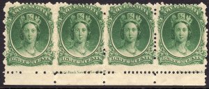 1860-63 Canada Nova Scotia Queen Victoria QV 8½¢ Strip of 4 MNH Sc# 11 CV $80