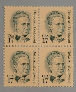 Scott # 2178 - Block Of 4 - Belva Ann Lockwood - MNH - 1986