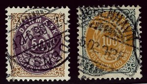 Denmark SC#51 & 52 Used VF SCV$59.00...Beautiful Denmark!