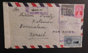 1953 Air Mail Cover Barquisimeto Venezuela to Jerusalem Israel