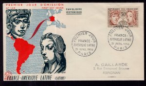 France 795 Typed FDC