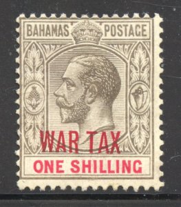 Bahamas Scott MR8 Unused HROG - 1918 1sh War Tax Overprint - SCV $14.00