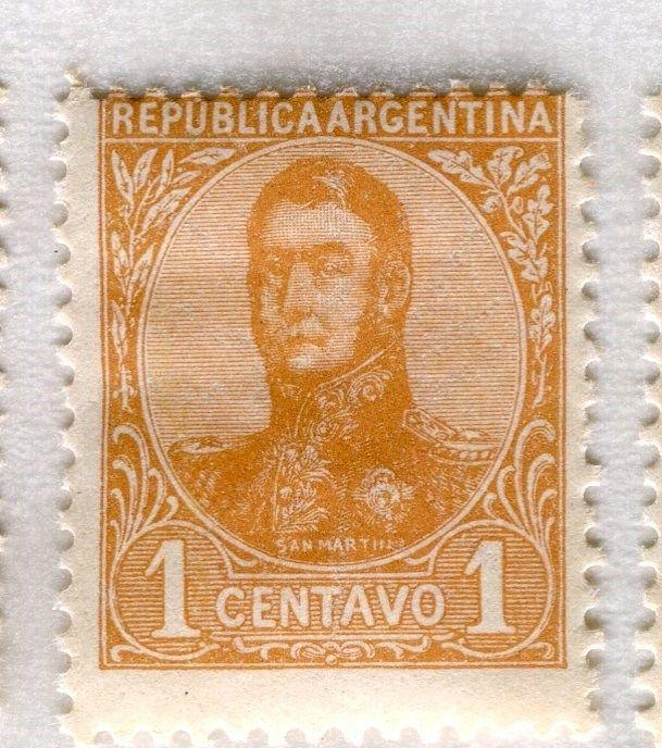 ARGENTINA;  1917 San Martin issue Mint hinged 1c. value