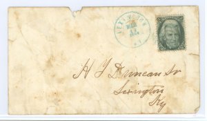 US 73 Contents (a bill) dated 1864, blue cancel