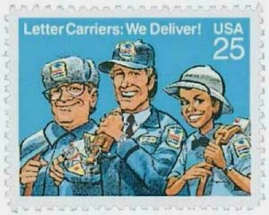 1989 Letter Carriers Single 25c Postage Stamp, Sc# 2420, MNH, OG