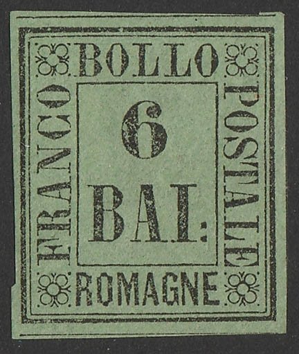 ITALY - Romagna 1859 type-set Provisional 6b. Sass 7 cat €900.