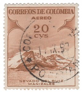 COLOMBIA AIRMAIL STAMP 1954. SCOTT # C243. USED. # 2