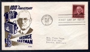 US 1062 George Eastman Cachet Craft Boll Typed FDC