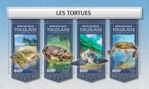 Togo - 2018 Turtles on Stamps - 4 Stamp Sheet - TG18205a