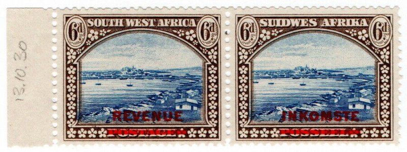 (I.B) South-West Africa Revenue : Duty Stamp 6d (from archive)