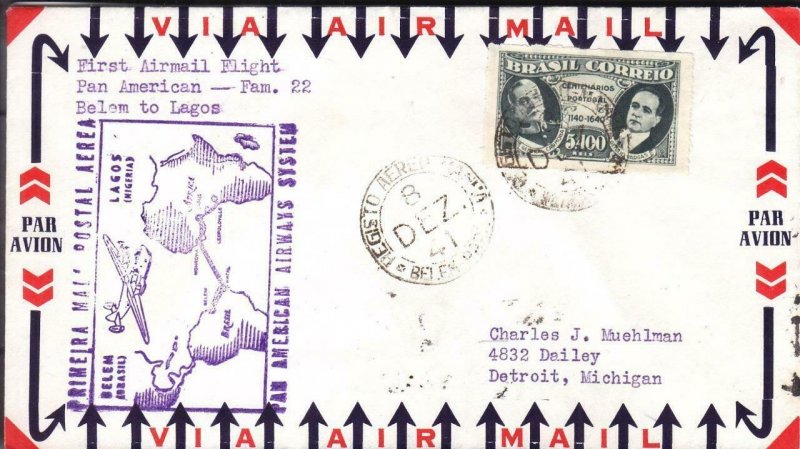 1941, 1st Flt., Fam-22, Belem, Brazil to Lagos, Nigeria, See Remark (39253)