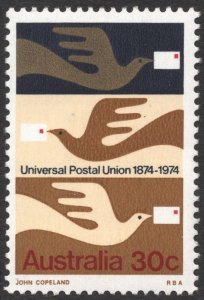 Australia SC#598 30¢ Centenary of Universal Postal Union (1974) MNH