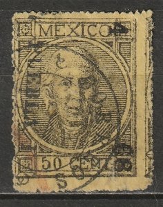 Mexico 1868 Sc 55 used Puebla overprint