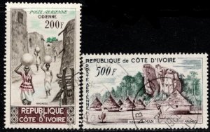 1962 Ivory Coast Scott #- C19-C20 25th Anniversary Flight with France Set/2 Used