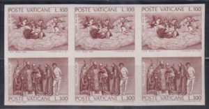 Vatican  #591 NH XF Imperf Proof block of 3 pairs, with APS cert Sassone Cat ...