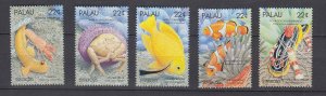 J40329 JL Stamps 1987 palau set mnh, #178-82 marine life